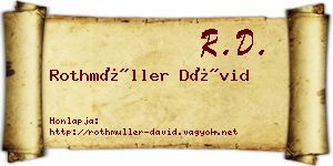 Rothmüller Dávid névjegykártya